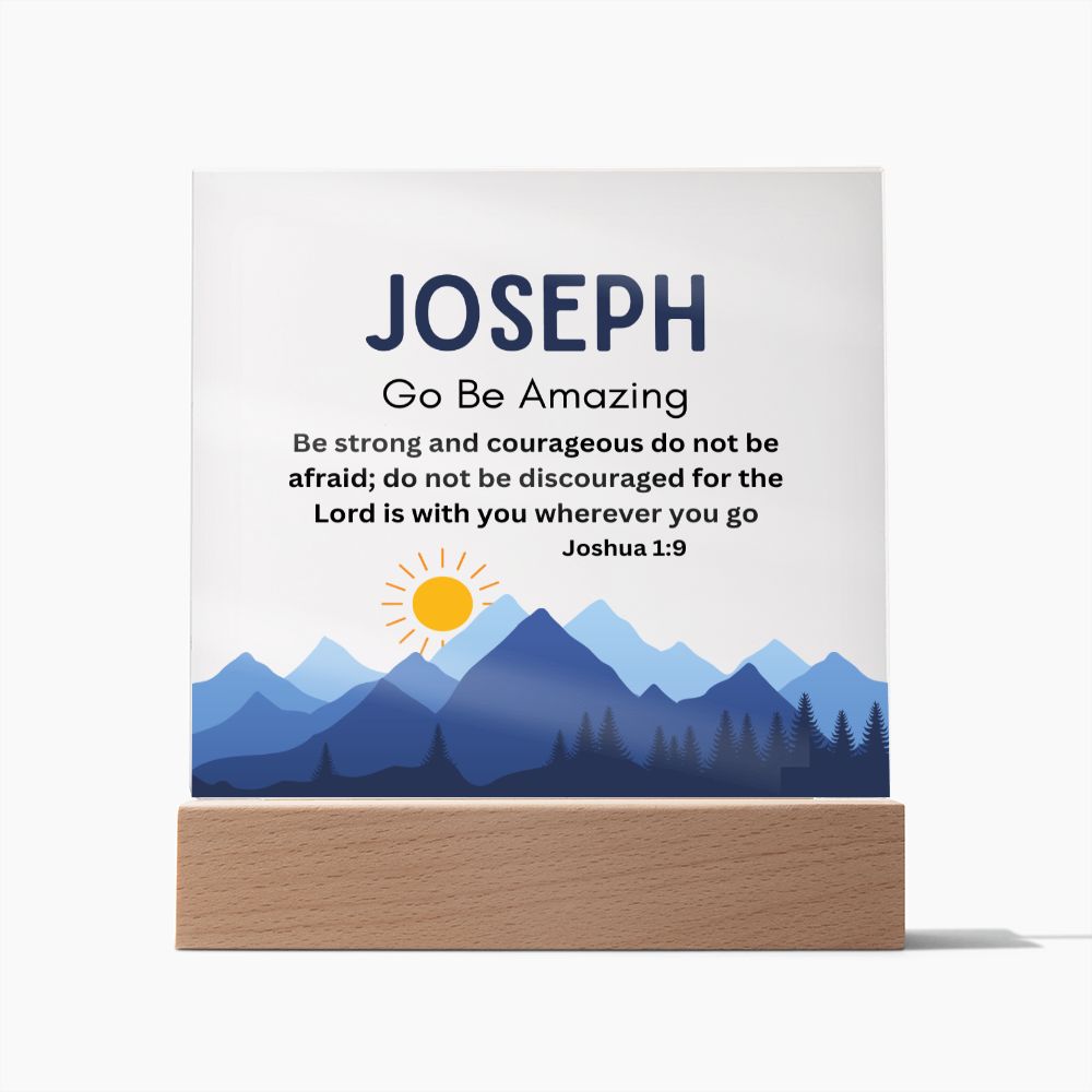 Personalized Name Go Be Amazing Christian Home Acrylic Sign With Wooden Base