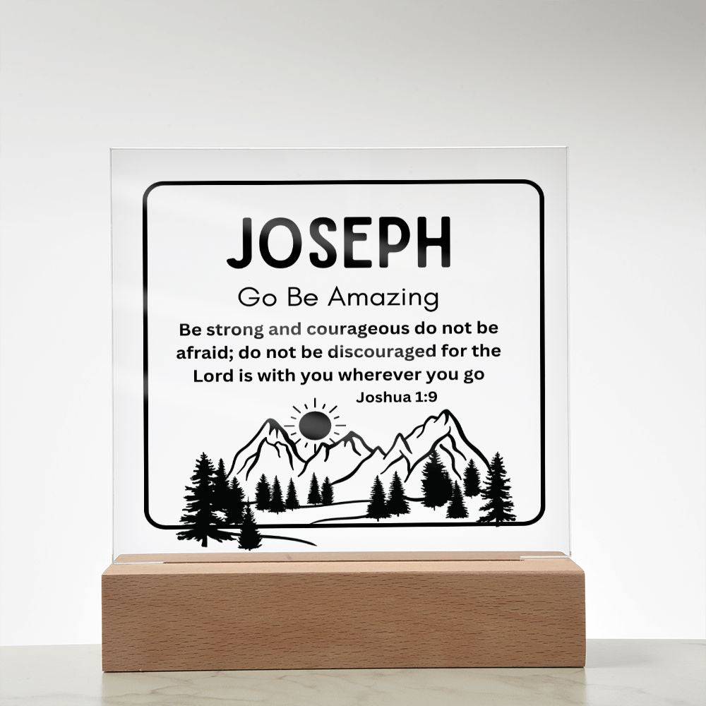 Custom Name Go Be Amazing Christian Home Acrylic Sign With Wooden Base