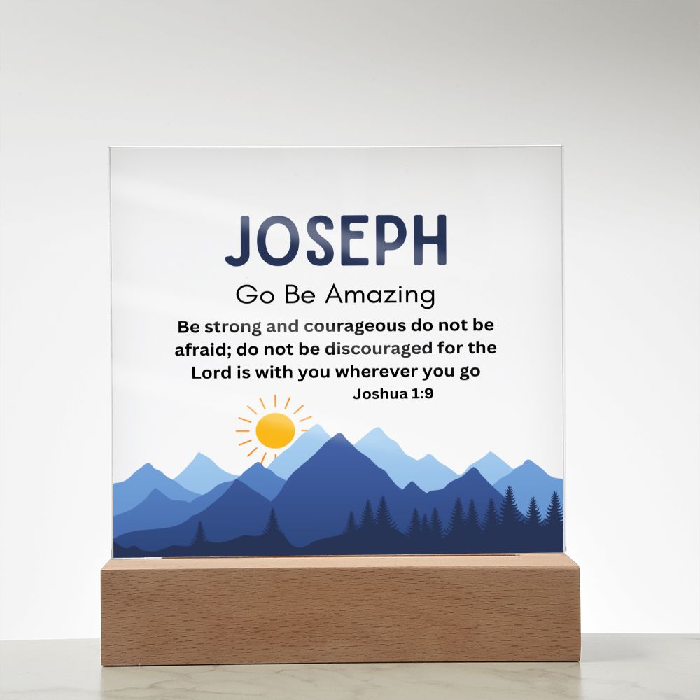 Personalized Name Go Be Amazing Christian Home Acrylic Sign With Wooden Base