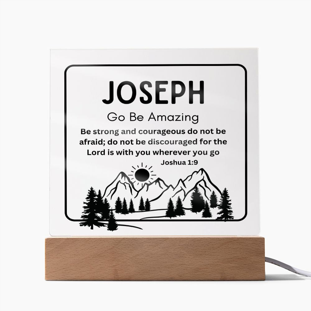 Custom Name Go Be Amazing Christian Home Acrylic Sign With Wooden Base