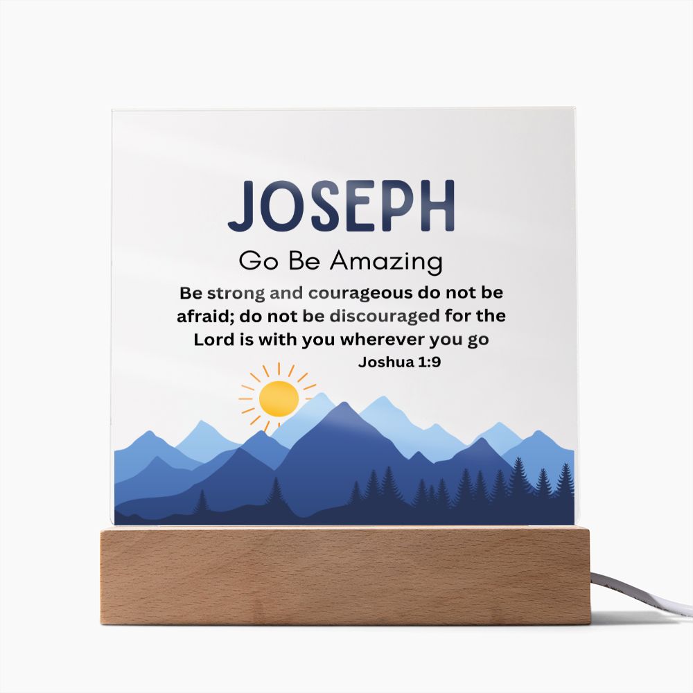 Personalized Name Go Be Amazing Christian Home Acrylic Sign With Wooden Base