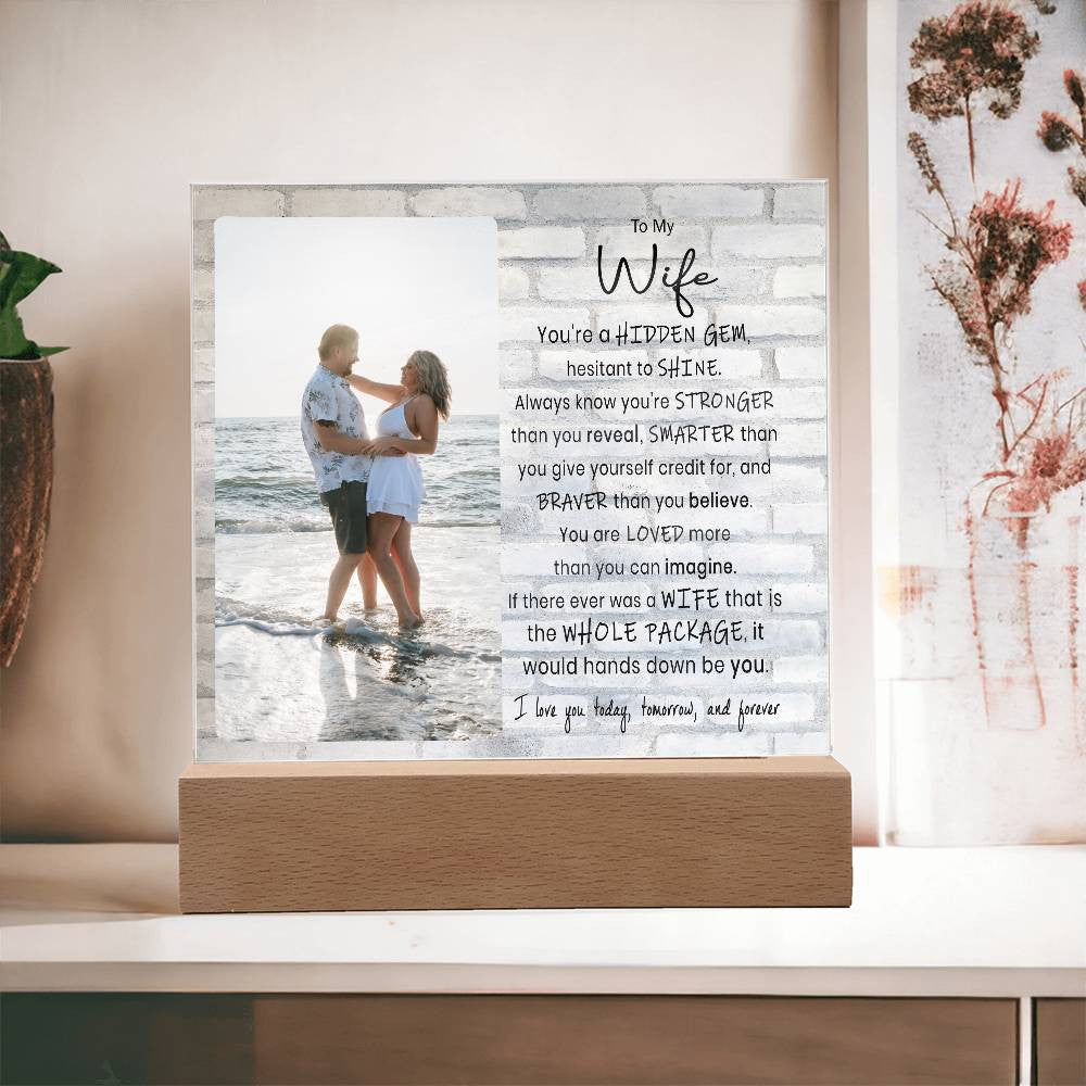 Hidden Gem Stronger Smarter Braver Wife Sign Night Light Decor