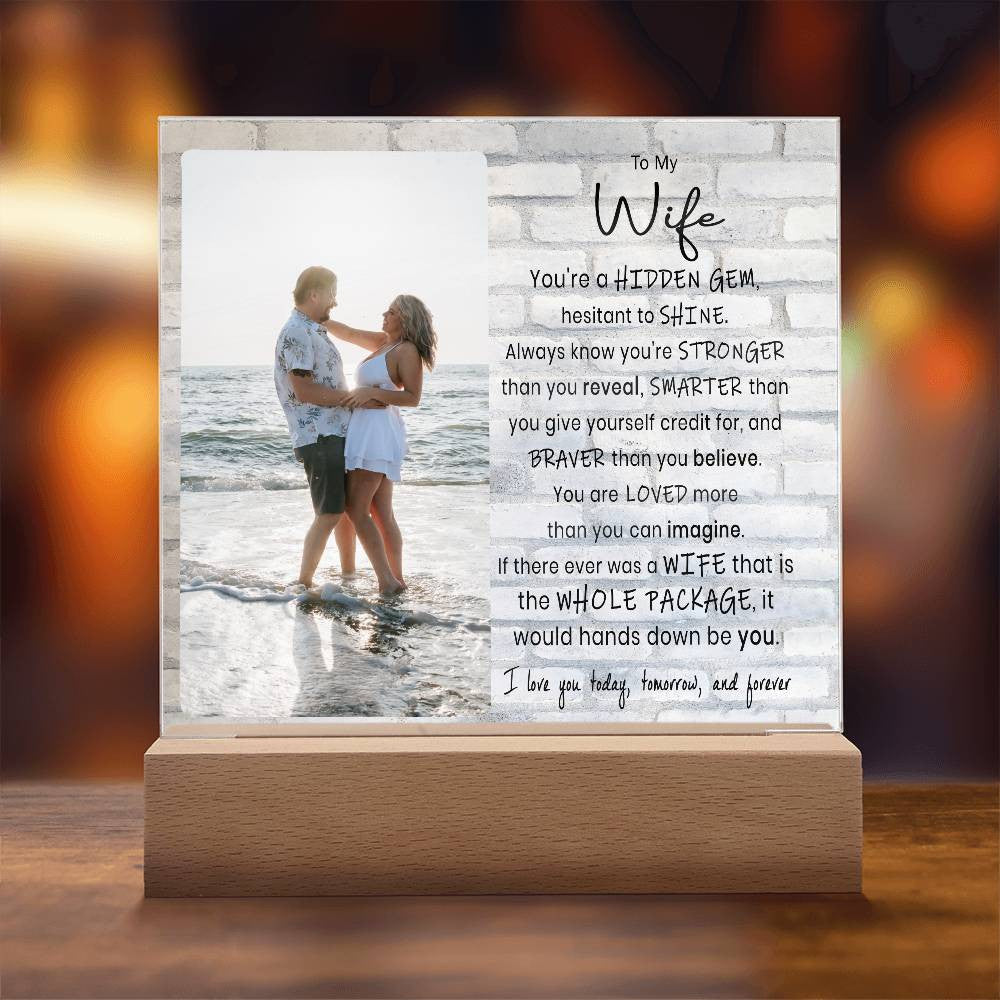 Hidden Gem Stronger Smarter Braver Wife Sign Night Light Decor
