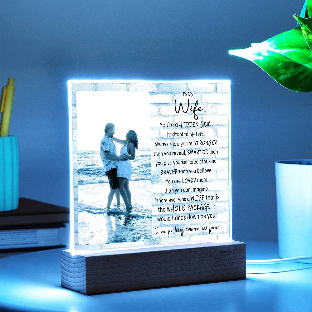 Hidden Gem Stronger Smarter Braver Wife Sign Night Light Decor