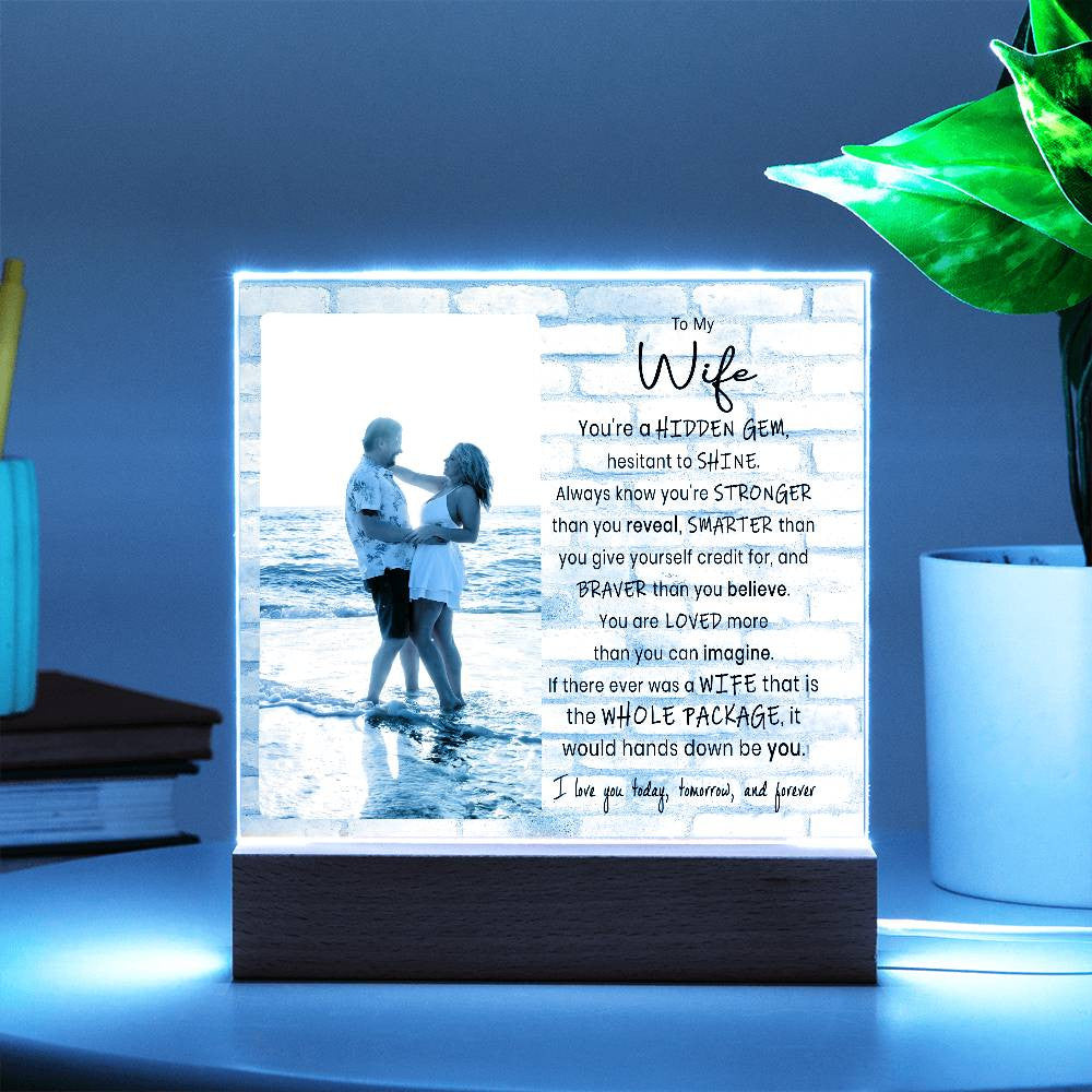Hidden Gem Stronger Smarter Braver Wife Sign Night Light Decor