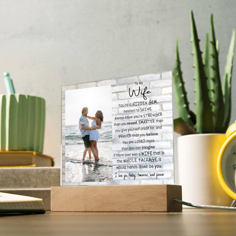 Hidden Gem Stronger Smarter Braver Wife Sign Night Light Decor
