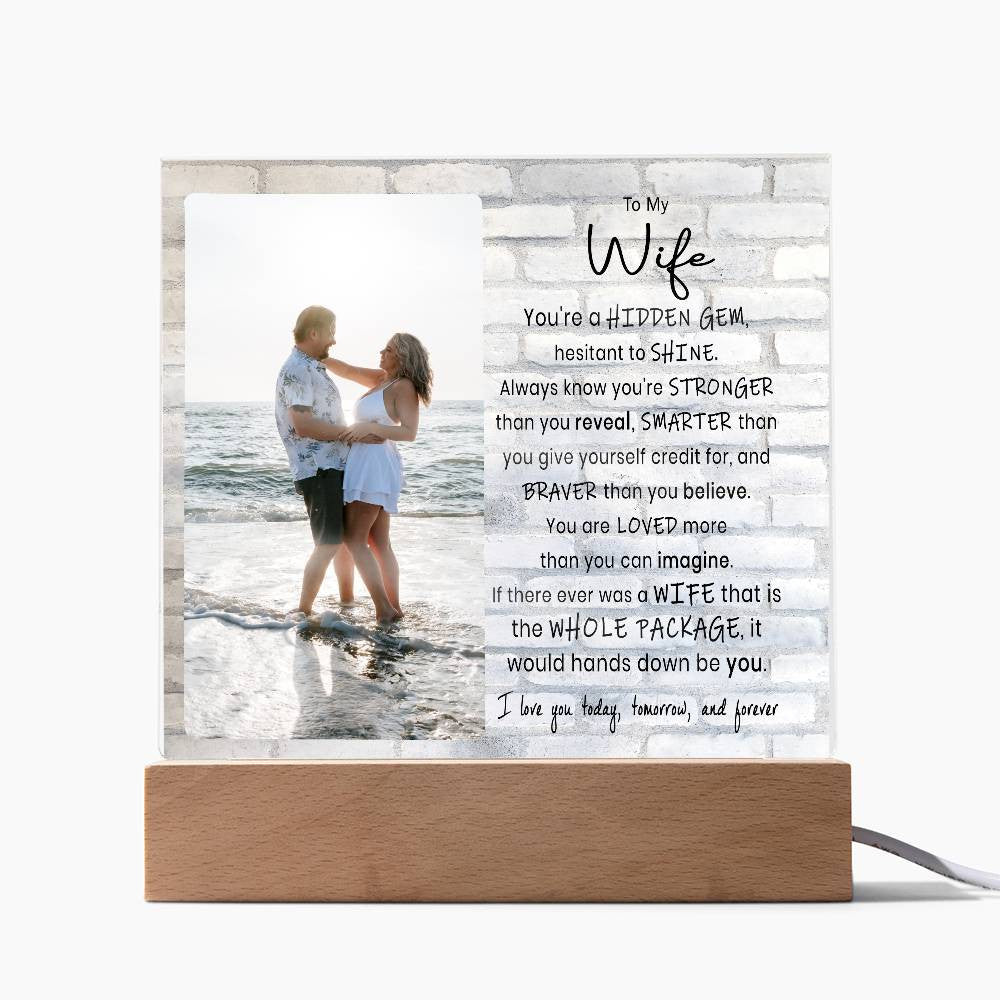 Hidden Gem Stronger Smarter Braver Wife Sign Night Light Decor