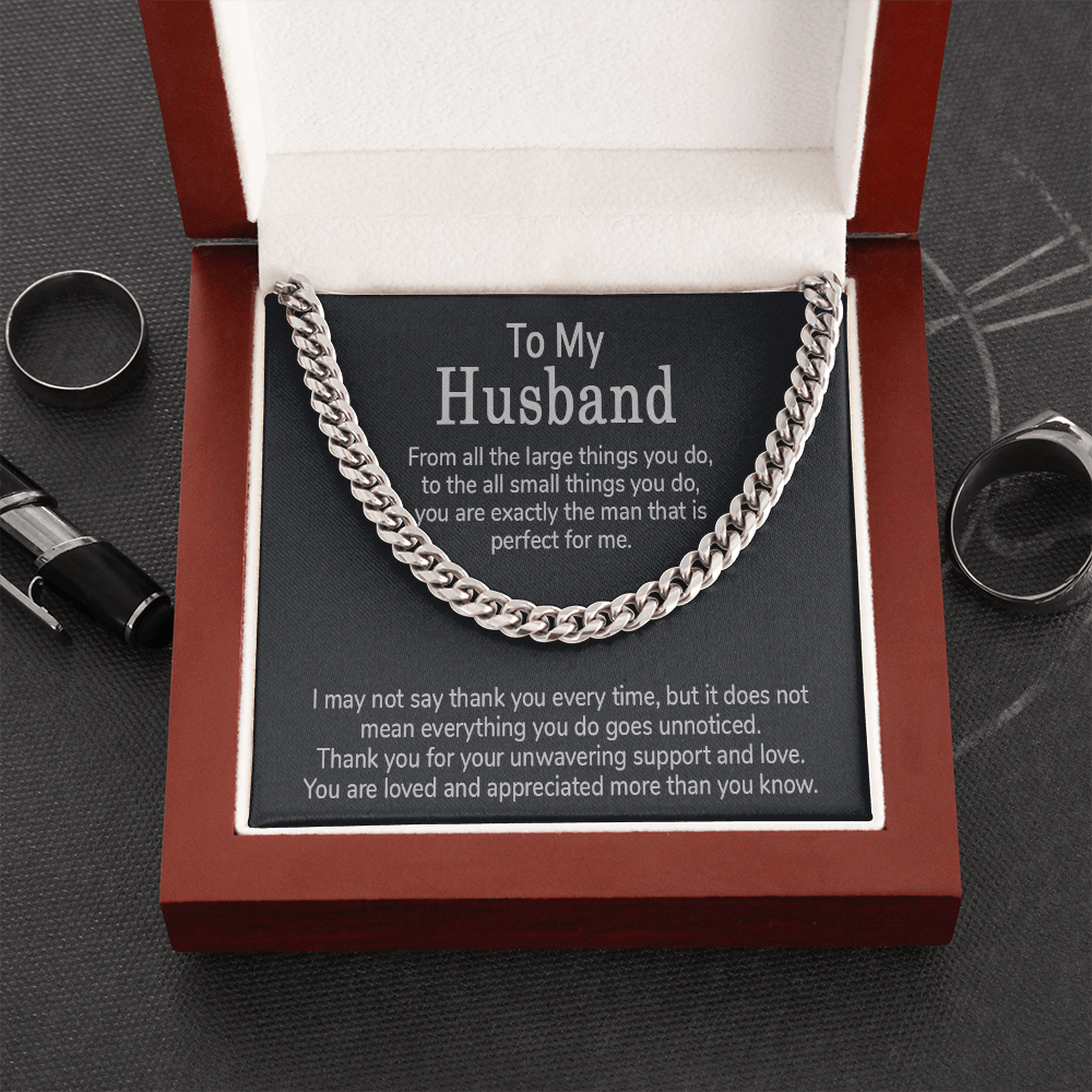Necklace gift for husband from wife cuban chain