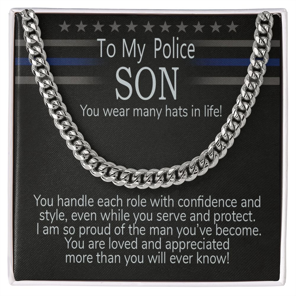 My police son cuban chain gift special birthday