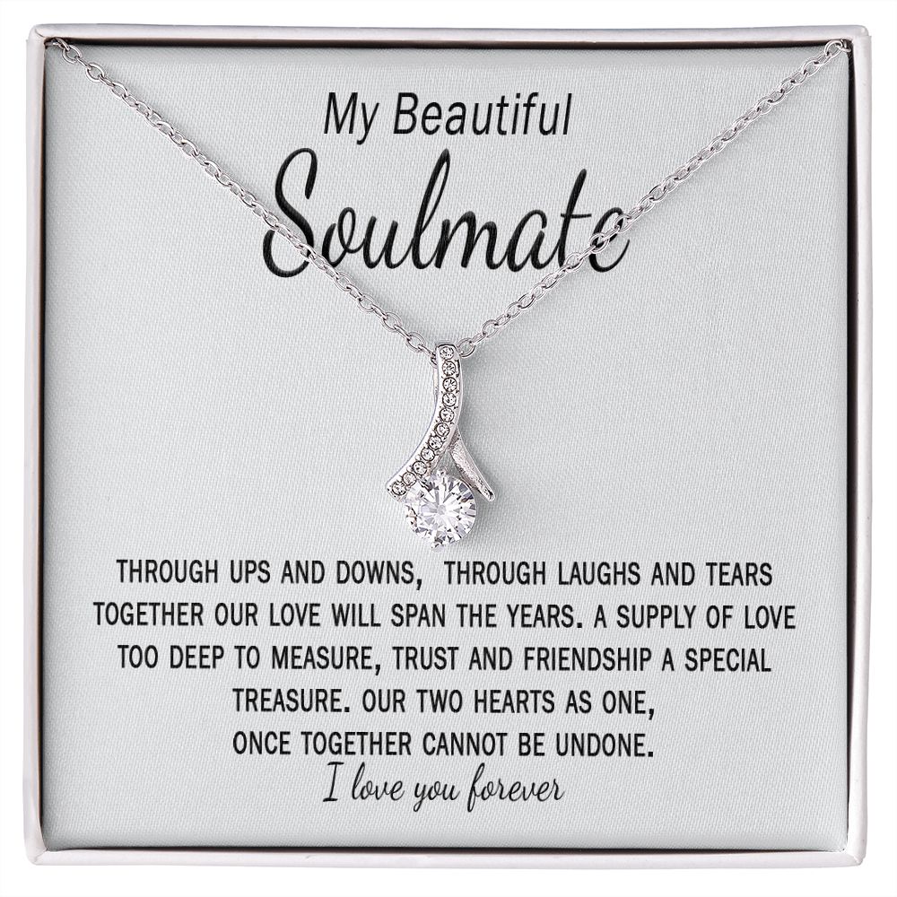 soulmate anniversary gift and card with necklace for wife from husband