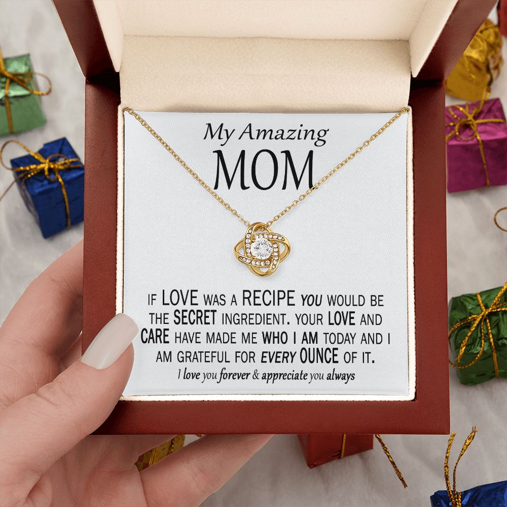 mother's day gift for mom from daughter son 18k gold necklace and special card box set