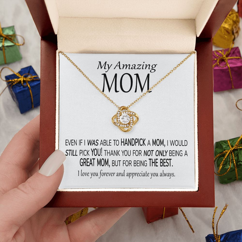 mother's day gift for mom from daughter son 18K gold necklace and special card box set