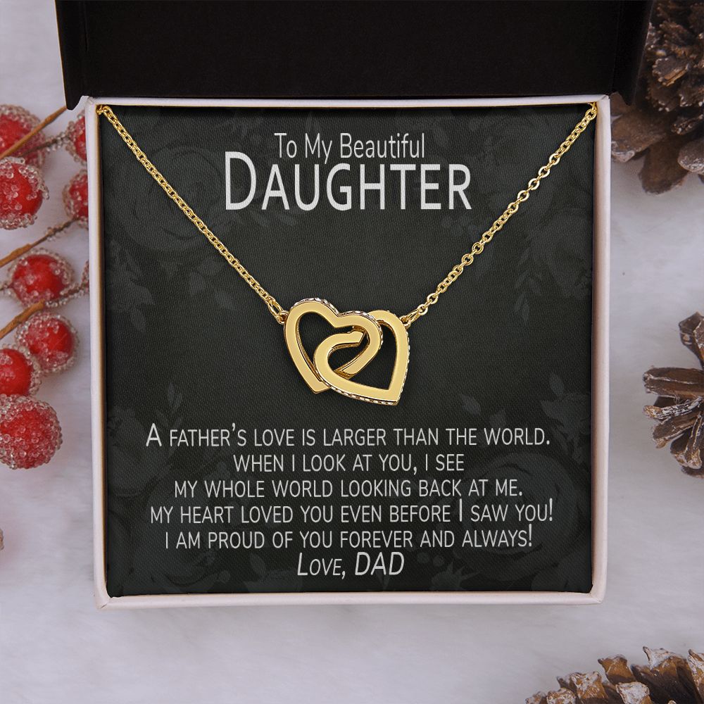Father's love gift for beautiful daughter heart necklace