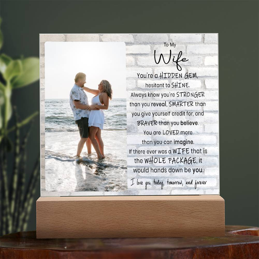 Hidden Gem Stronger Smarter Braver Wife Sign Night Light Decor