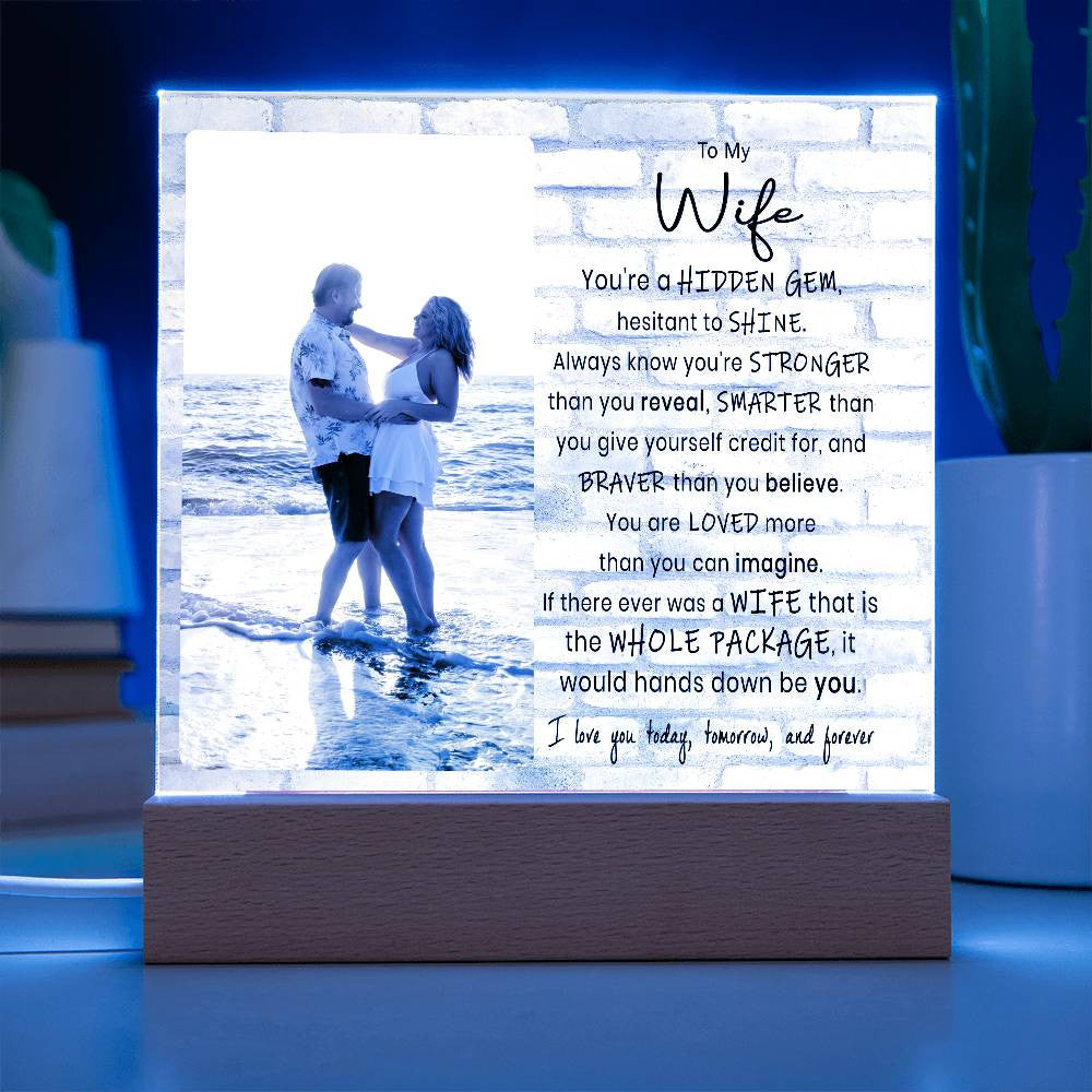 Hidden Gem Stronger Smarter Braver Wife Sign Night Light Decor