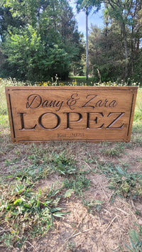 Load image into Gallery viewer, Custom Last Name Sign | Personalized Established Wood Sign
