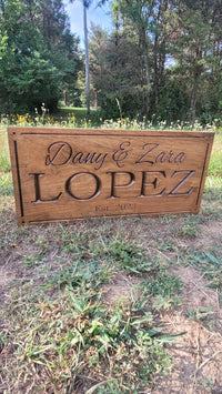 Load image into Gallery viewer, Custom Last Name Sign | Personalized Established Wood Sign
