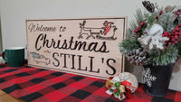 Load image into Gallery viewer, Custom Solid Wood Carved Family Name Christmas Sign | Home Decor Traditional Cabin White
