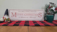 Load image into Gallery viewer, Custom Solid Wood Carved Merry Christmas Sign | Home Decor Traditional Cabin White
