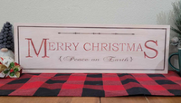 Load image into Gallery viewer, Custom Solid Wood Carved Merry Christmas Sign | Home Decor Traditional Cabin White
