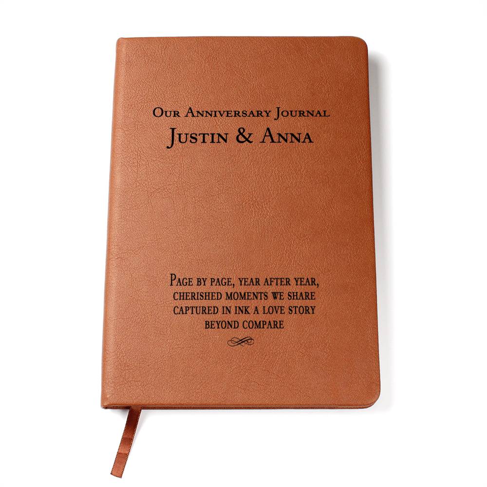 Personalized Anniversary Leather Journal Page By Page Wife Gift