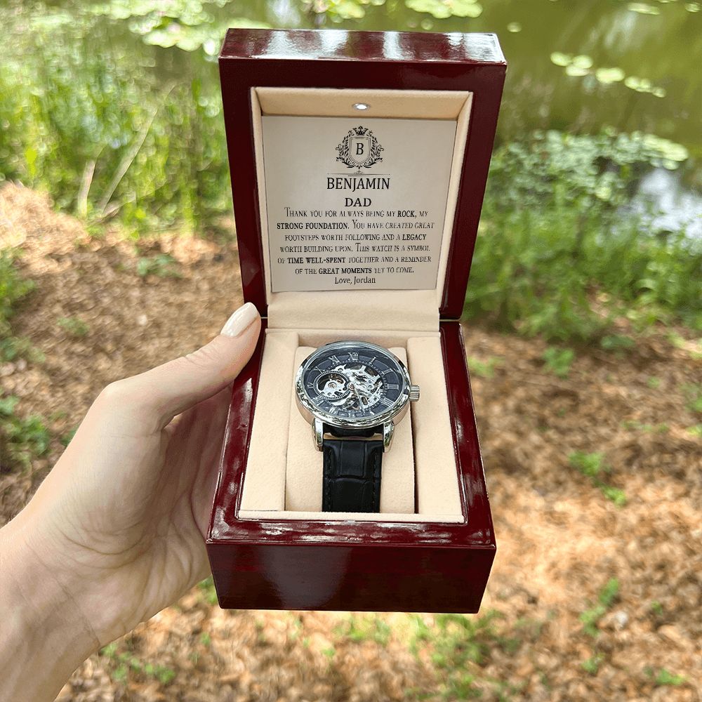 Legacy Worth Building On Dad Personalized Card and Watch Gift Set