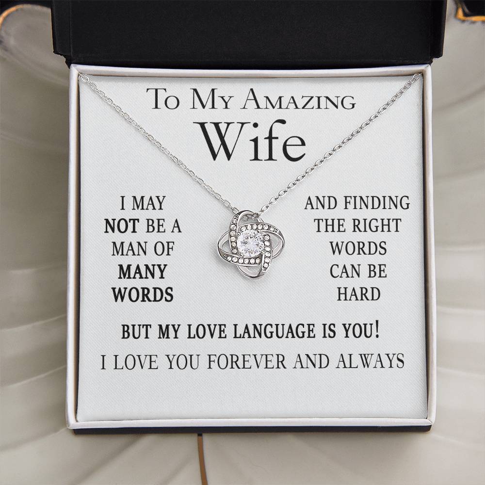 My Love Language Is You Wife Card And Necklace Gift Set