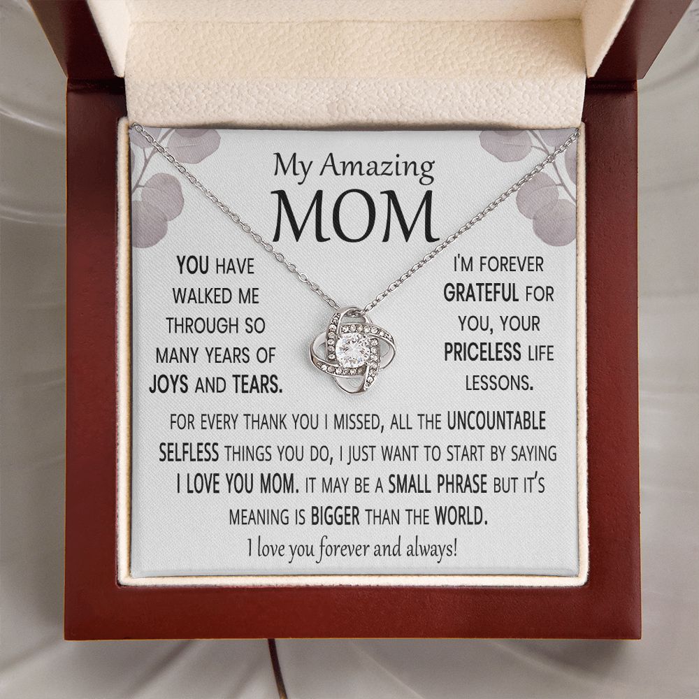 Joy and Tears Gift for Mom Card and Necklace Box Set