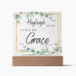 Personalized Name Saved By Grace Christian Home Acrylic Sign With Wooden Base