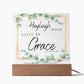 Personalized Name Saved By Grace Christian Home Acrylic Sign With Wooden Base