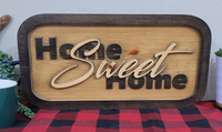 Load image into Gallery viewer, Wooden Carved Welcome Decor Sign Home Sweet Home
