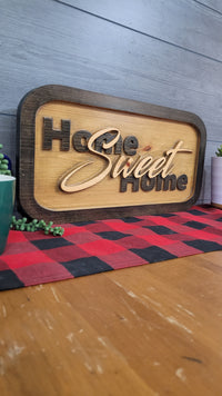 Load image into Gallery viewer, Wooden Carved Welcome Decor Sign Home Sweet Home
