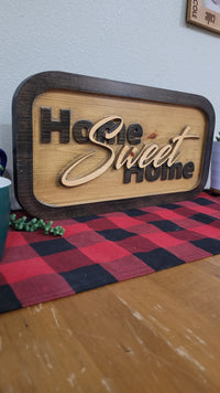 Load image into Gallery viewer, Wooden Carved Welcome Decor Sign Home Sweet Home
