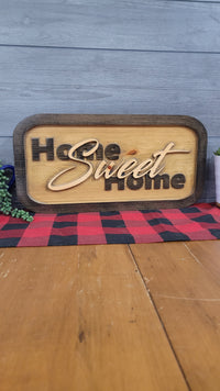 Load image into Gallery viewer, Wooden Carved Welcome Decor Sign Home Sweet Home
