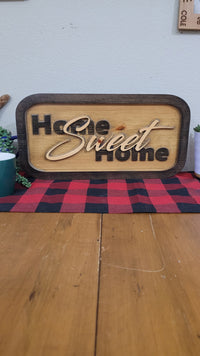 Load image into Gallery viewer, Wooden Carved Welcome Decor Sign Home Sweet Home
