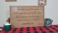 Load image into Gallery viewer, Carved Wooden Sign John 3:16
