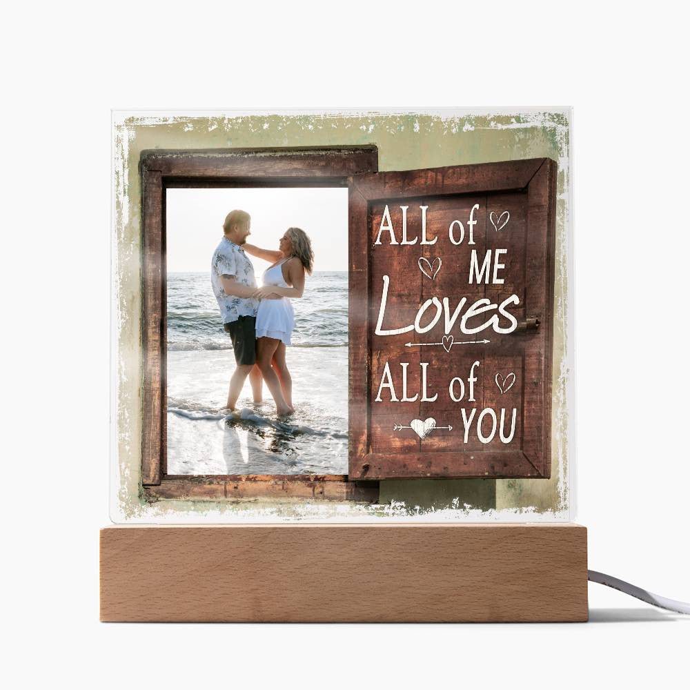 All Of Me Loves All Of You Wedding Couple Picture Night Light