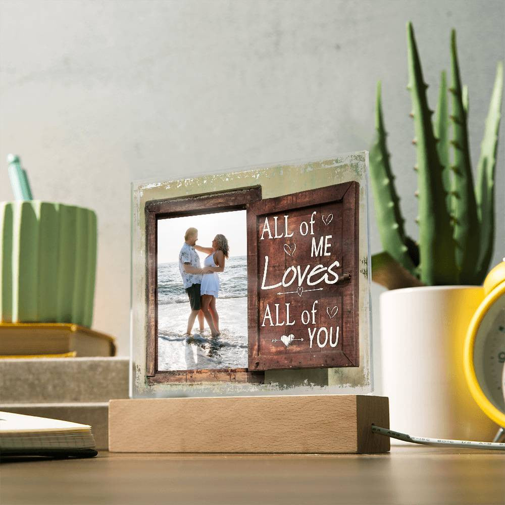 All Of Me Loves All Of You Wedding Couple Picture Night Light