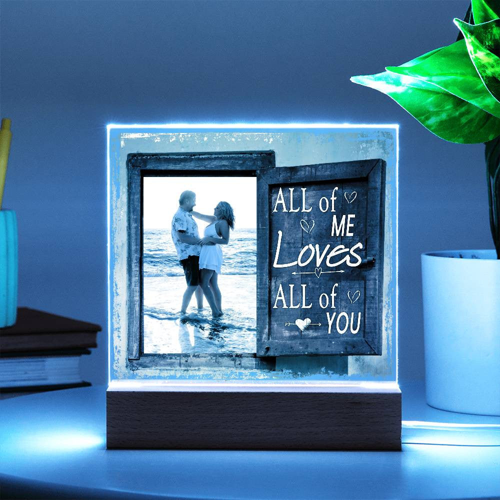 All Of Me Loves All Of You Wedding Couple Picture Night Light