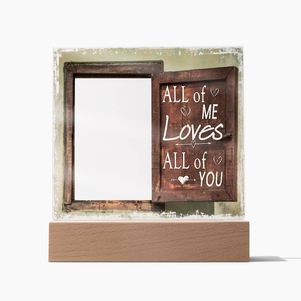 All Of Me Loves All Of You Wedding Couple Picture Night Light