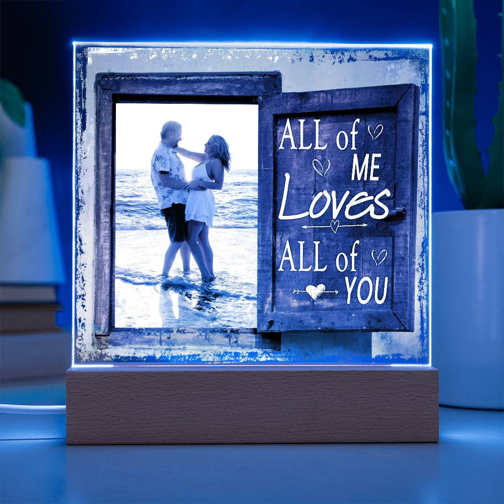 All Of Me Loves All Of You Wedding Couple Picture Night Light