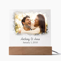 Load image into Gallery viewer, Custom Picture Wedding Date Night Light Sign | Gift For Wife

