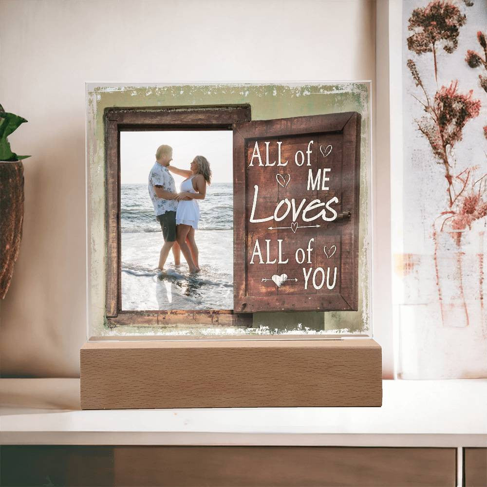 All Of Me Loves All Of You Wedding Couple Picture Night Light