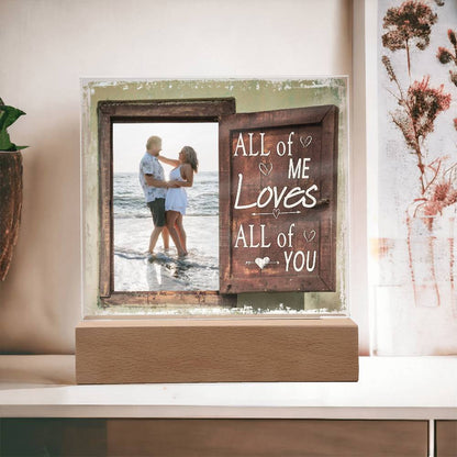 All Of Me Loves All Of You Wedding Couple Picture Night Light