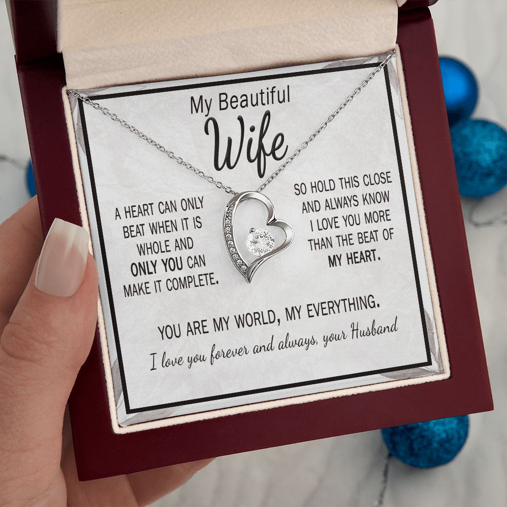 Unique Gift for wife Card and necklace from husband