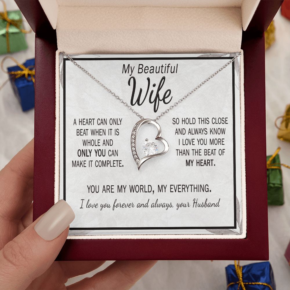 Graduation gift for wife card and necklace from husband