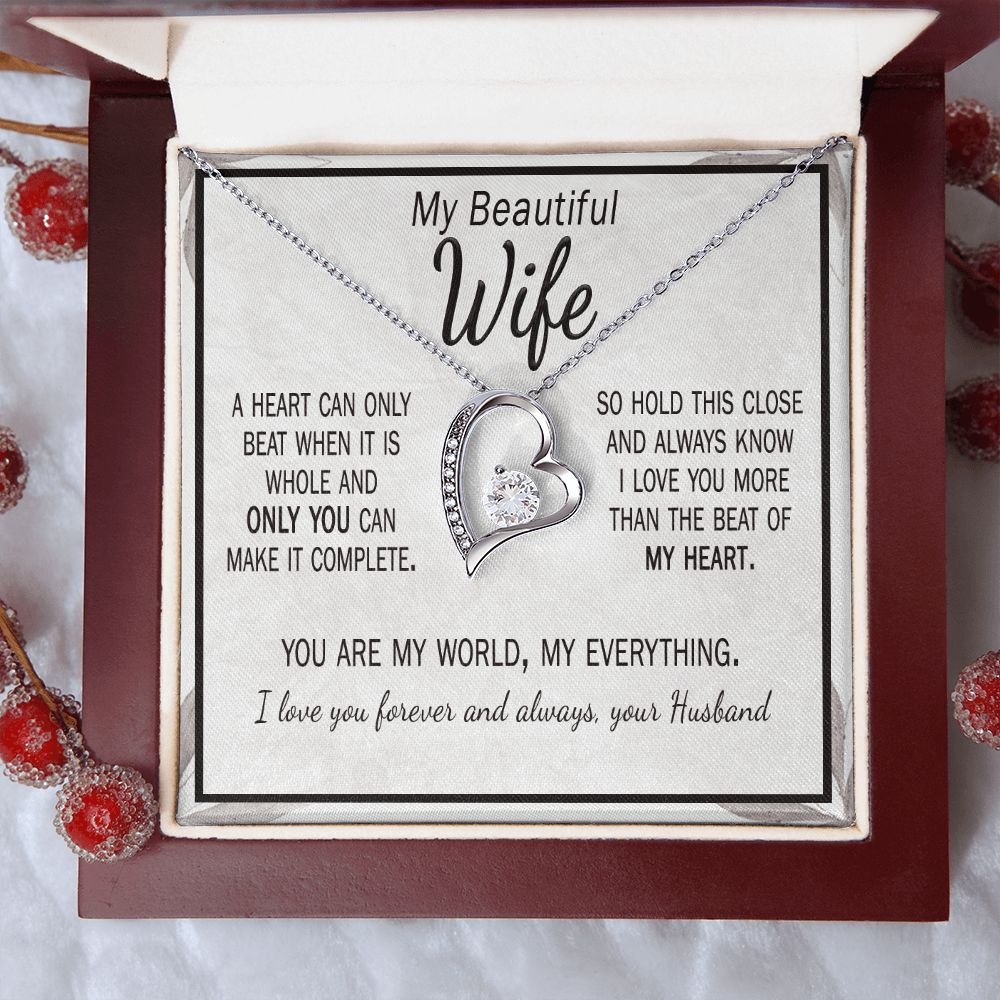 Special gift for Wife card and necklace from husband