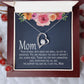 Unique Gift for mom Card and necklace from daughter son