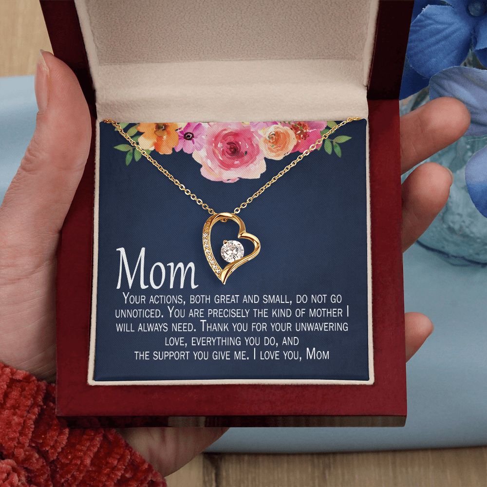 Wedding day gift Necklace Card to mom from daughter 