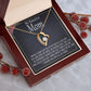 Perfect mom gift for wedding day necklace and card